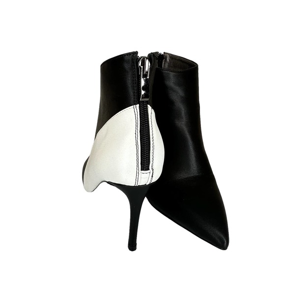 Women Stiletto Ankle Boots Size 7.5 High Heel Pointed Toe Black White NEW - Picture 5 of 15